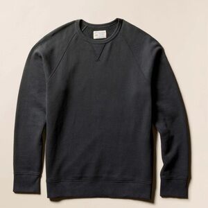 NWT Faherty Men's High standard Fleece Crewneck Sweater Black Sz M $128
